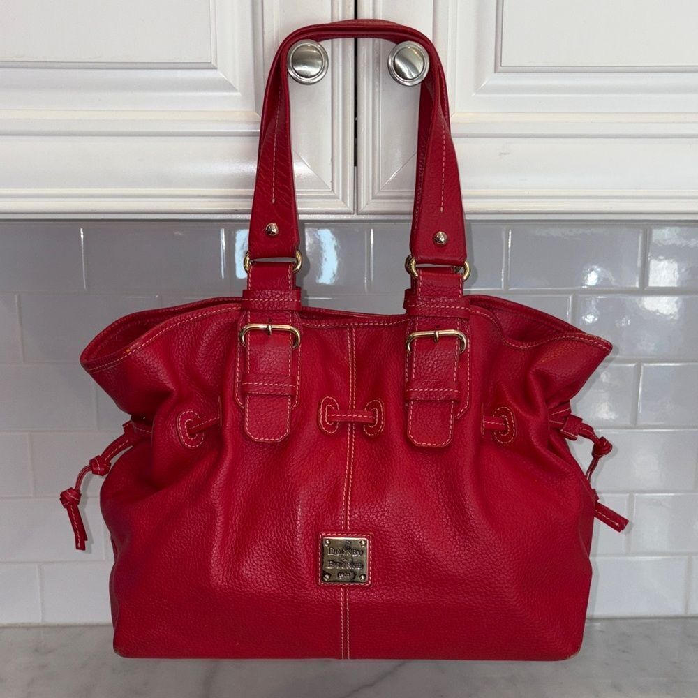 Dooney & Bourke Bag Purse Handbag Leather Chiara Pebbled Drawstring Shoulder Bag